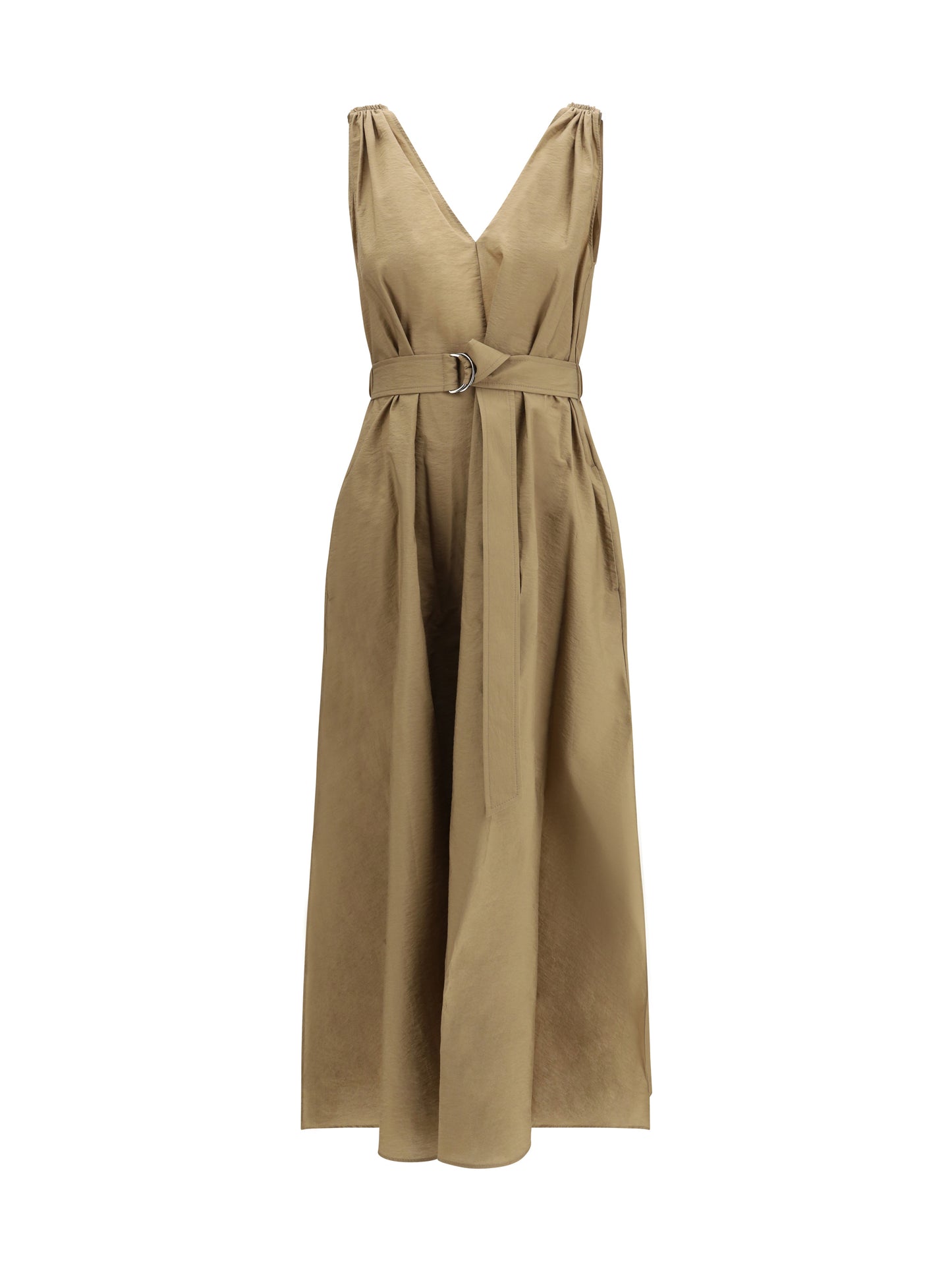 BRUNELLO CUCINELLI Cotton poplin Dress Precious Shoulder Detail