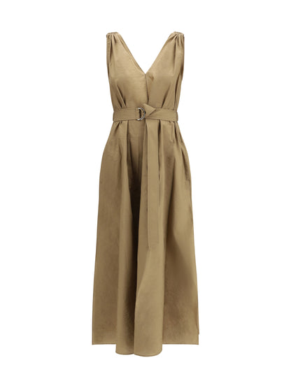 BRUNELLO CUCINELLI Cotton poplin Dress Precious Shoulder Detail