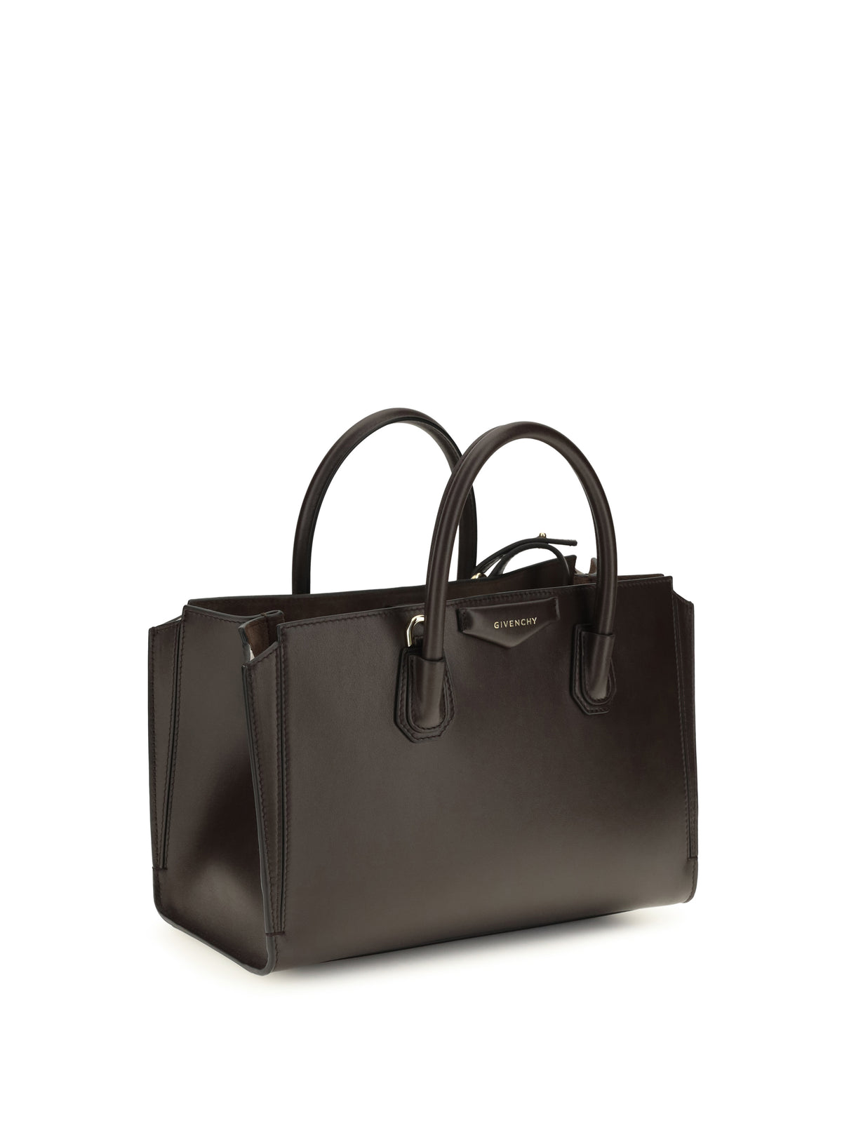 Givenchy Small Antigona Catchall glossy grained leather Handbag - Chocolate