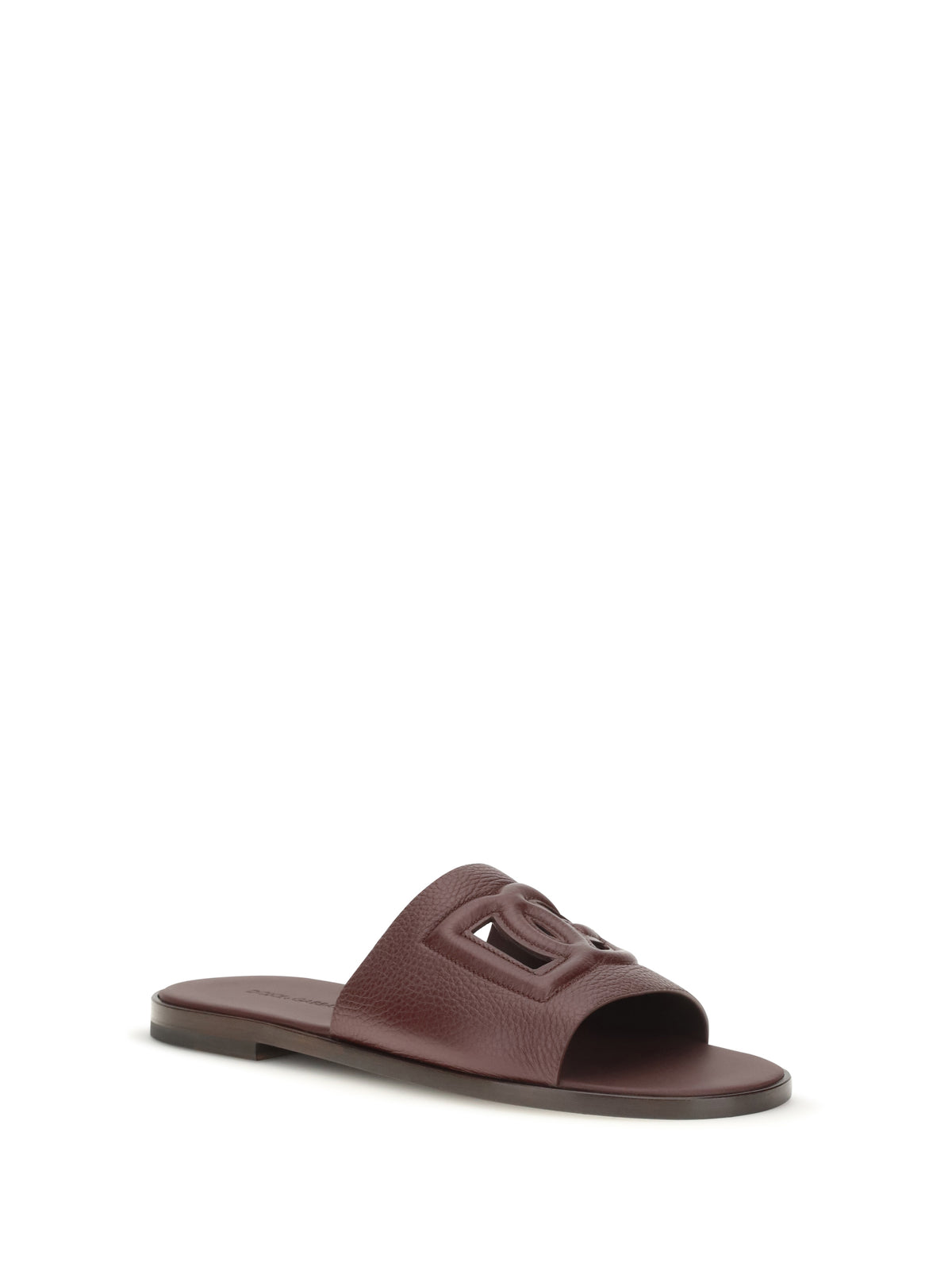 Dolce & Gabbana Grained leather Sandals - Burgundy