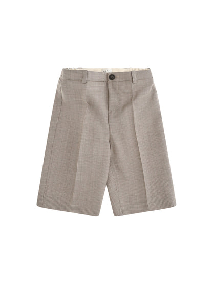 Gucci Wool Bermuda Shorts for Boy - Brown/Cream/Mix