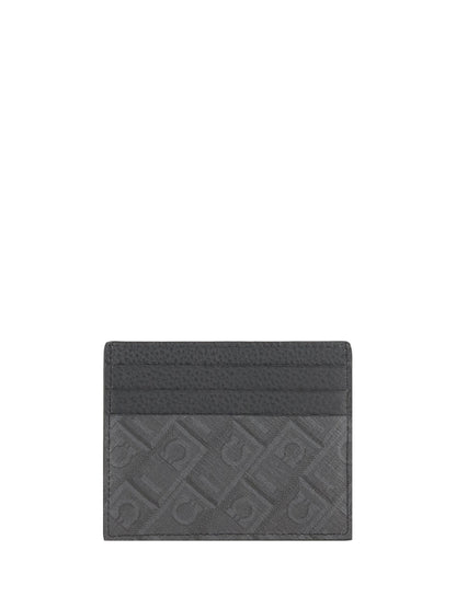 Ferragamo Leather Cardholder - Grey Patterned Medium