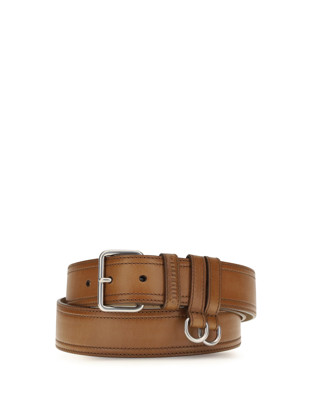 Miu Miu Leather Belt - Cognac