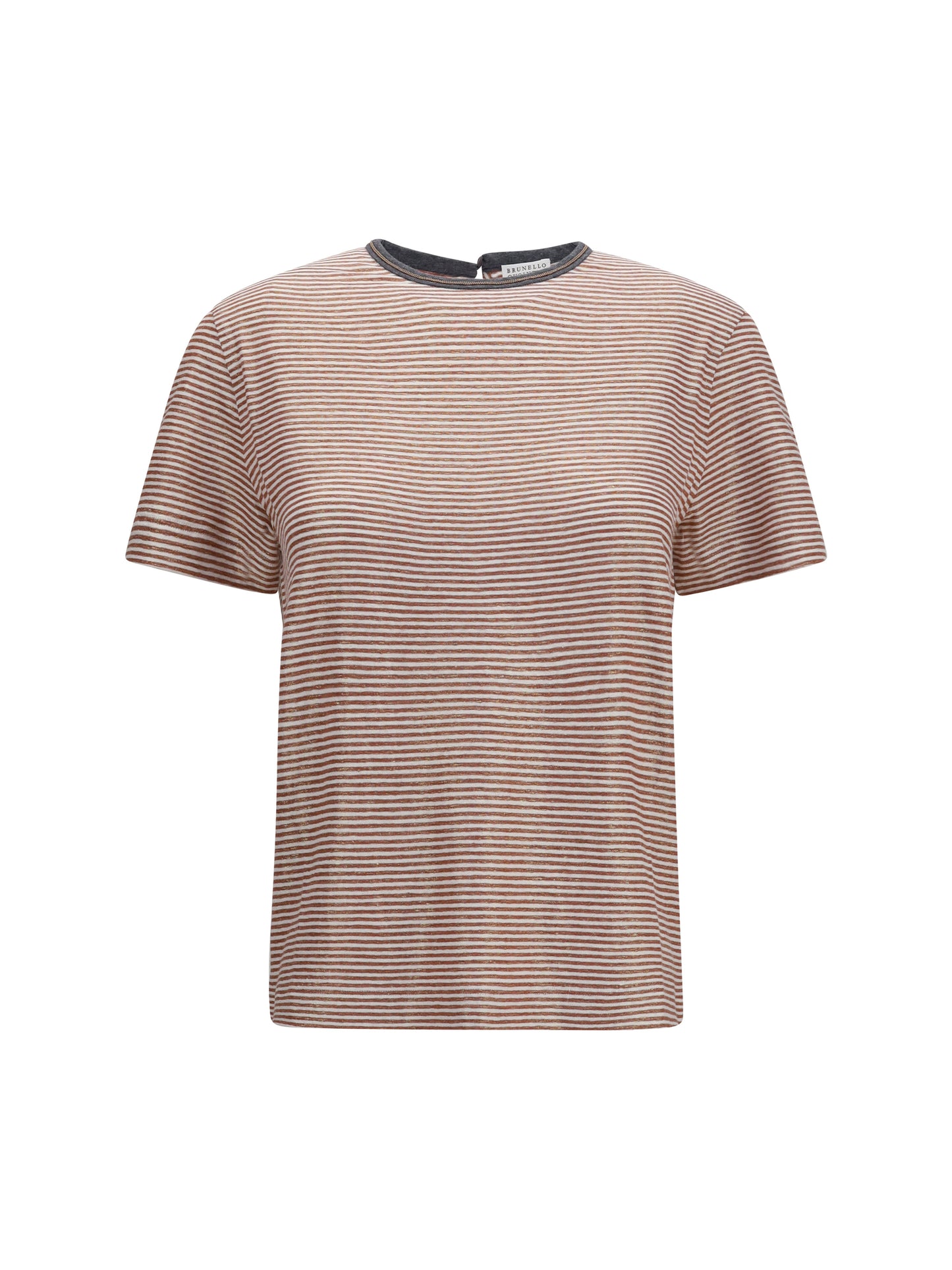 BRUNELLO CUCINELLI Striped short-sleeve crewneck T-shirt