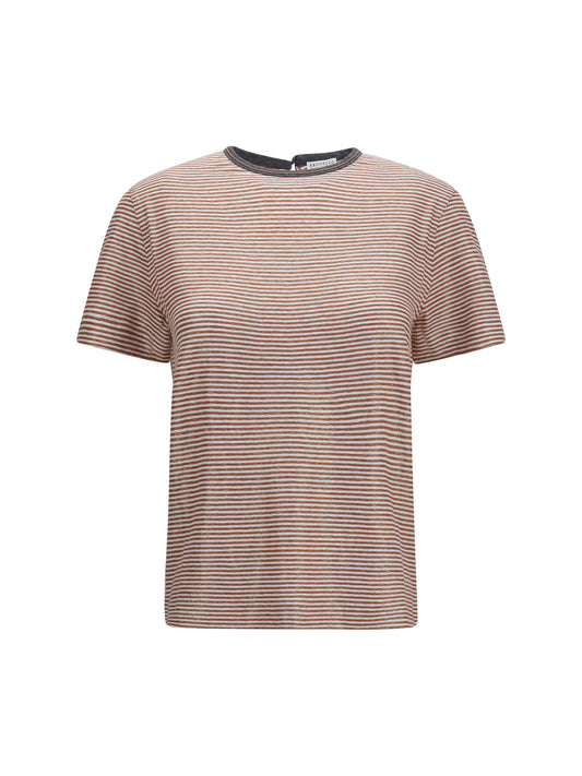 BRUNELLO CUCINELLI Striped short-sleeve crewneck T-shirt