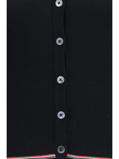 Thom Browne Ribbed merino wool Cardigan - Black