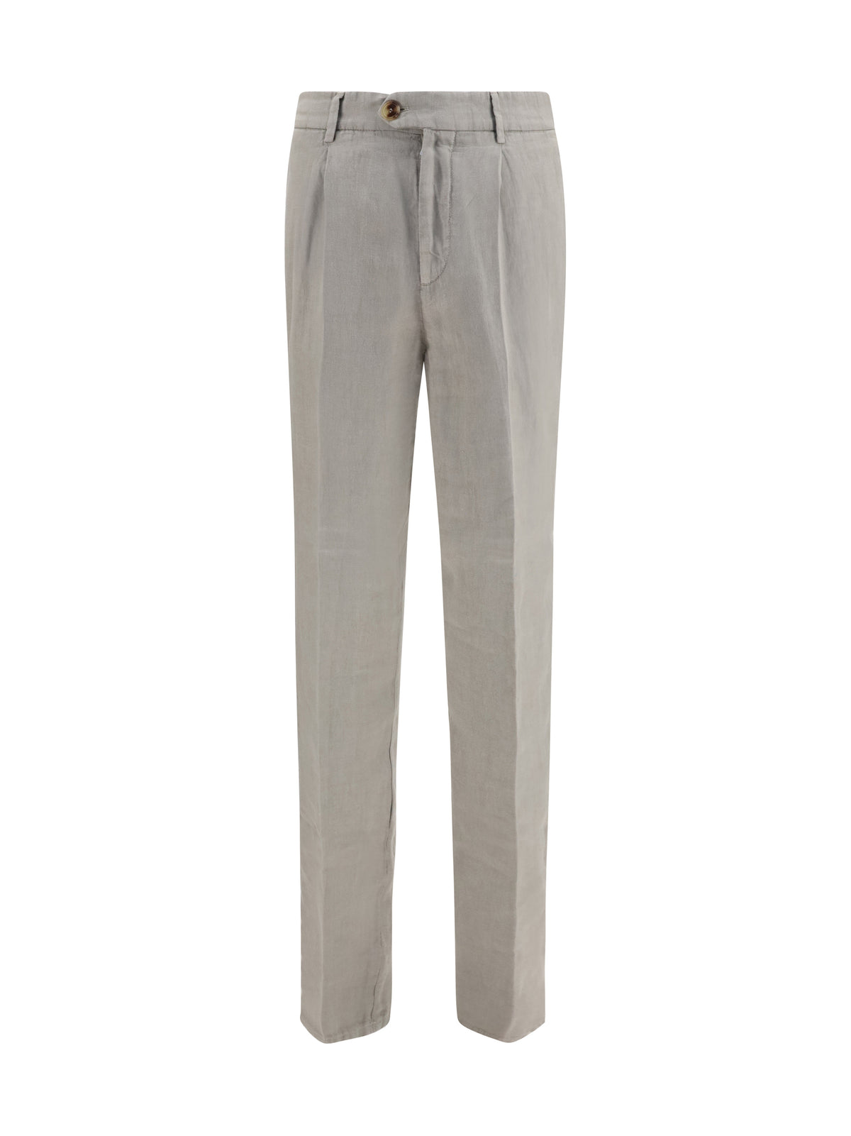 Brunello Cucinelli Garment dyed ginen gabardine Pants - Kaky