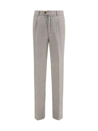 Brunello Cucinelli Garment dyed ginen gabardine Pants - Kaky
