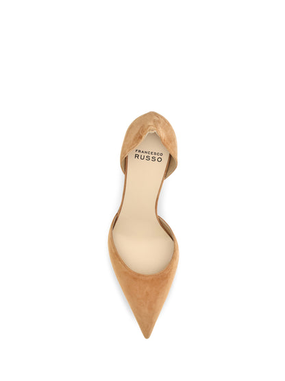 Francesco Russo D'Orsay Flame suede Pumps - Pumpkin
