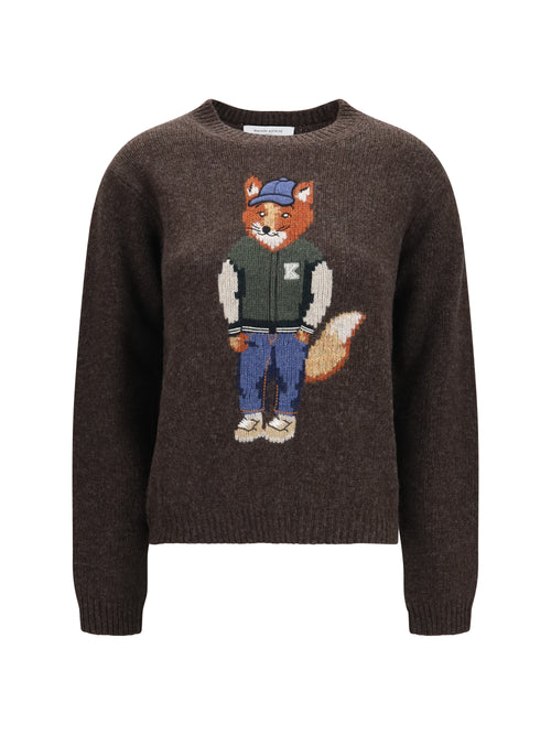 Maison Kitsuné Dressed Fox wool-blend Sweater - Dark Wood
