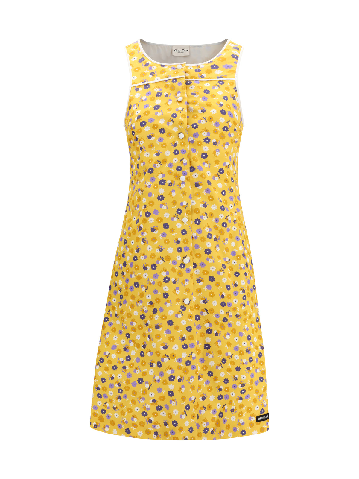 Miu Miu Floral midi Dress - Giallo+Viola