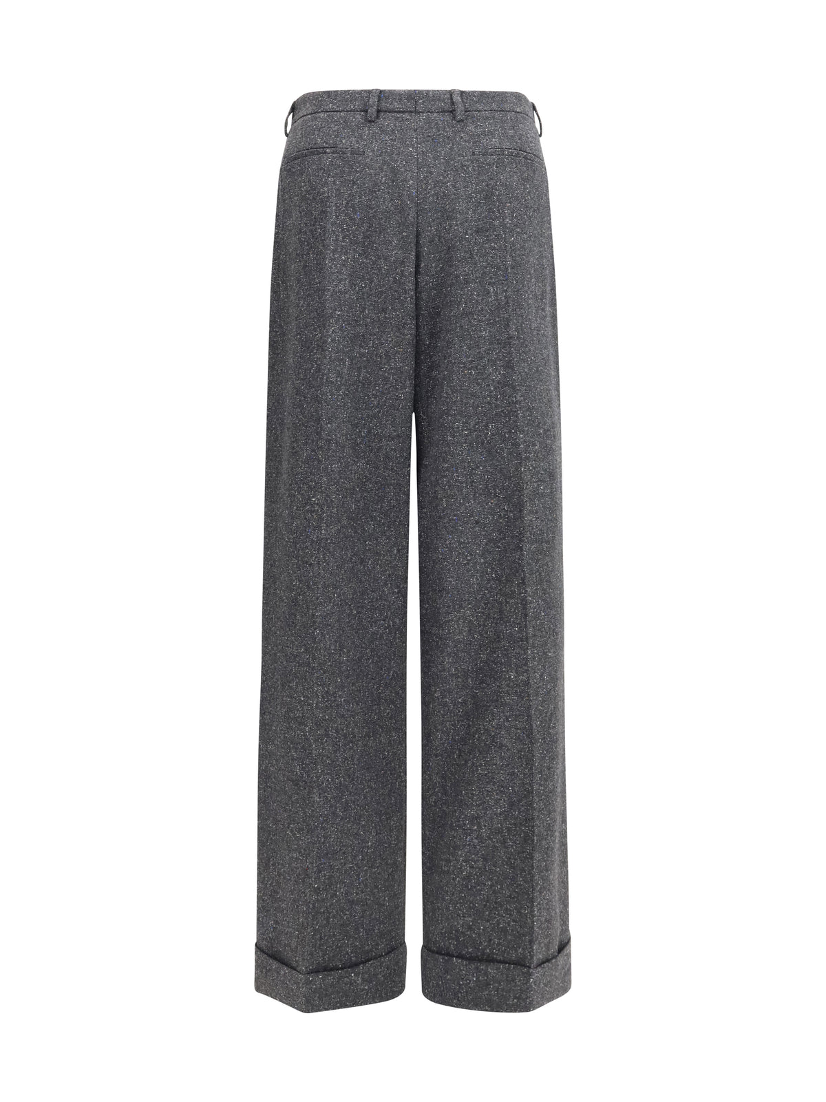 Valentino Tailored wool and silk-blend Pants - Grey Melange/White/Light Blue/Beige