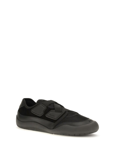 Prada Speedrock leather and mesh Sneakers - Black