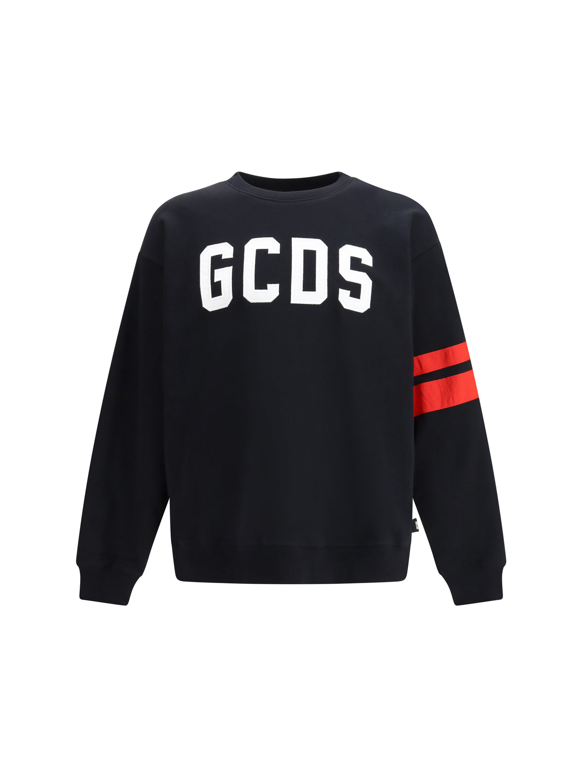 GCDS Crewneck Sweatshirt with Band Logo - Black/Red