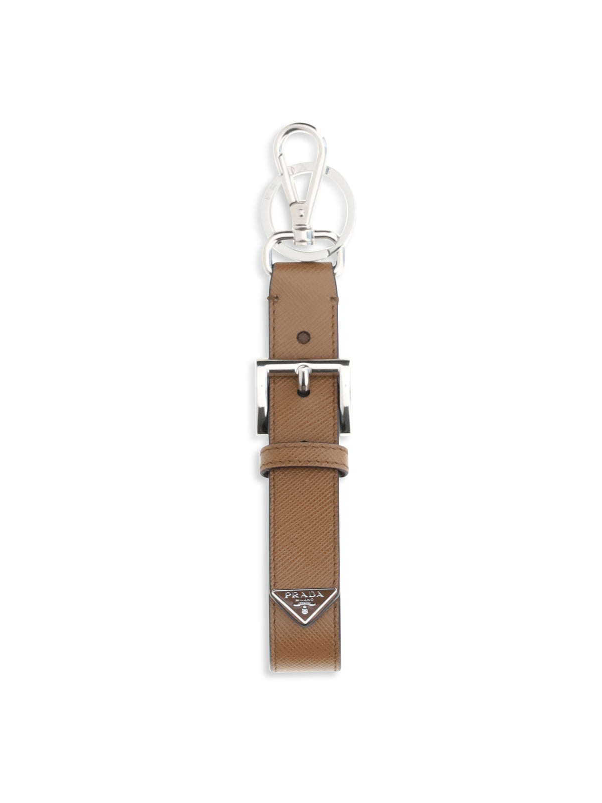 Prada Keyring in saffiano leather with triangle logo