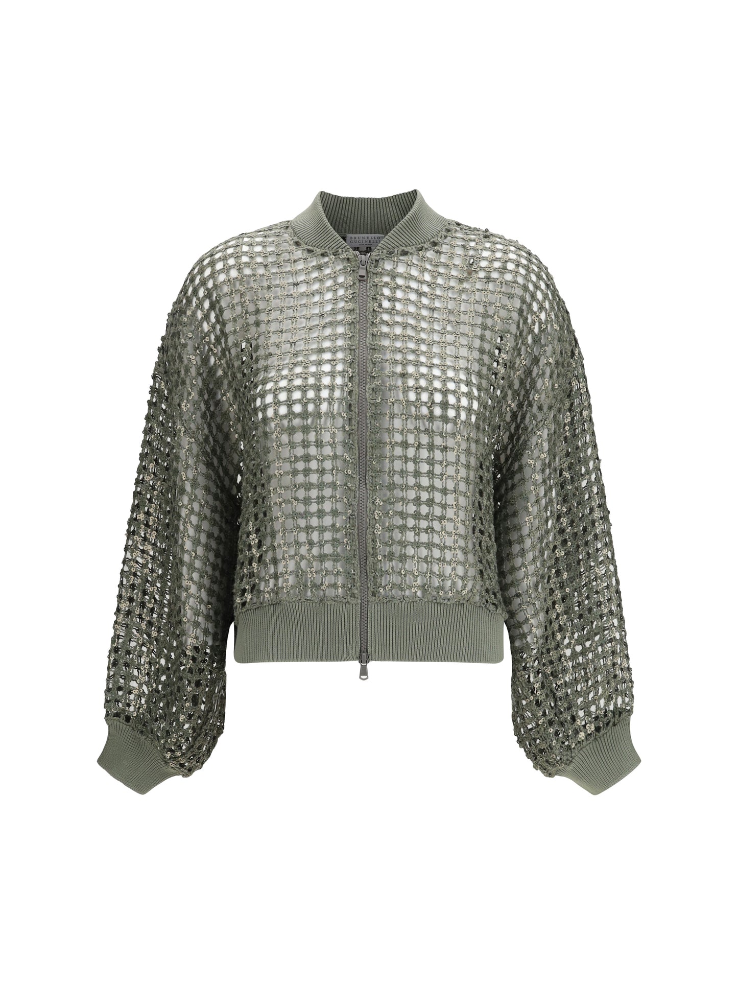 BRUNELLO CUCINELLI Solk and linen Dazzling Net Embroidery Cardigan