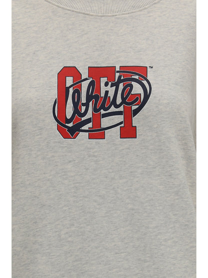 Off-White Off College crewneck Sweatshirt - Grey Melange High Risk Red