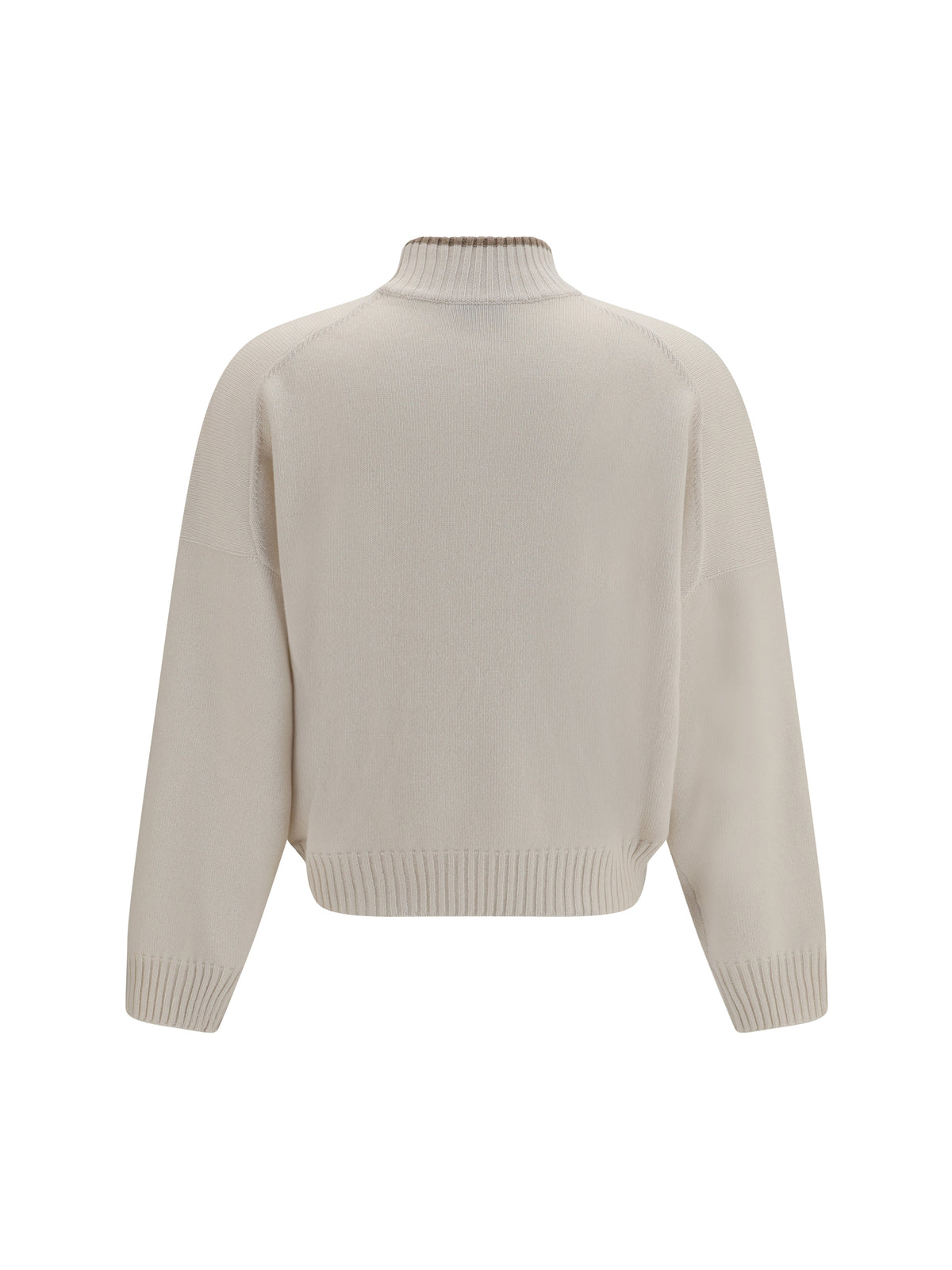 Brunello Cucinelli High neck Sweater - English White+Brown