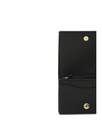 Ganni Ganni Bou Card Holder With Flap Grained - Black