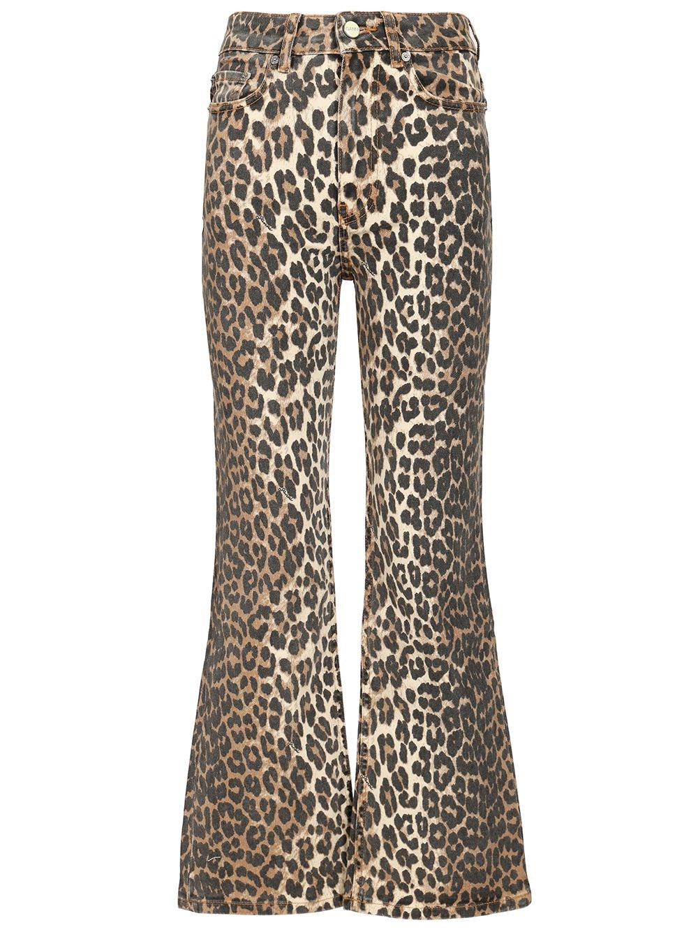 Ganni Cropped Jeans - Animal Print