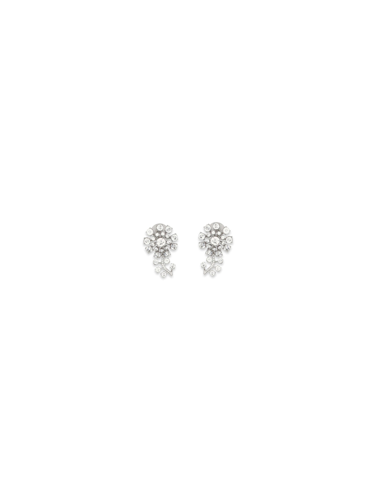 Self-Portrait Crystal Flower Earrings - Silver