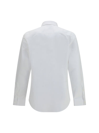 Burberry Cotton Shirt with Check trims - Optic White