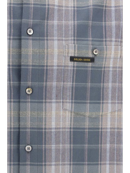 Golden Goose Journey checked Shirt - Balsam Green / Faded Cognac