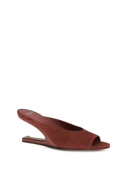 BALMAIN Suede open-toe Mules