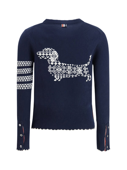 Thom Browne Holiday Hector Sweater - Navy
