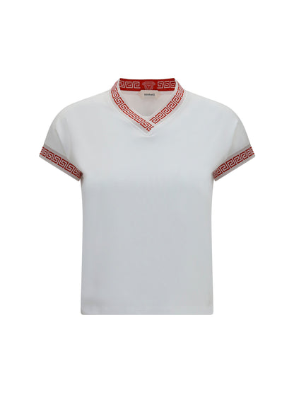Versace T-shirt by Versace with greca details - Optical White