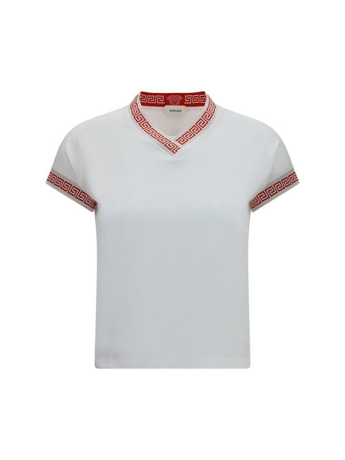 Versace T-shirt by Versace with greca details - Optical White