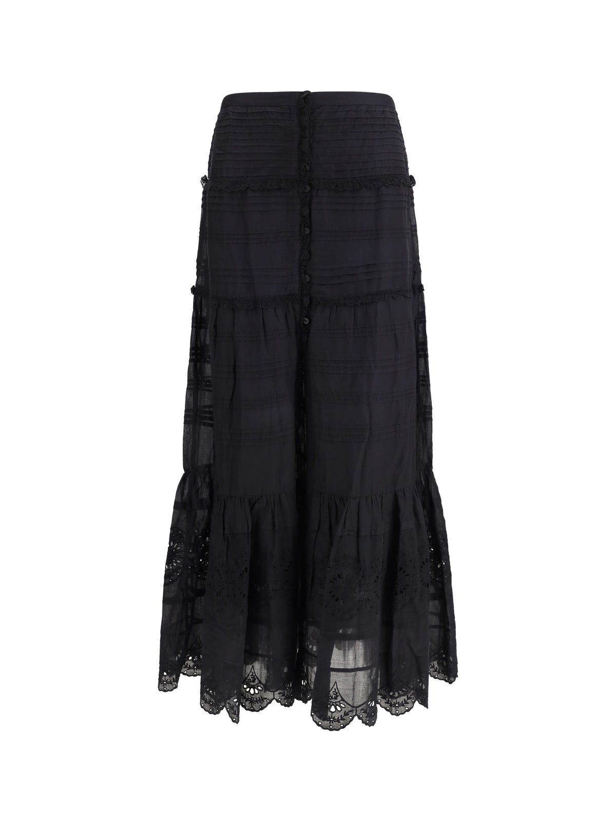 Isabel Marant Étoile Paoline Long Cotton Skirt - Black