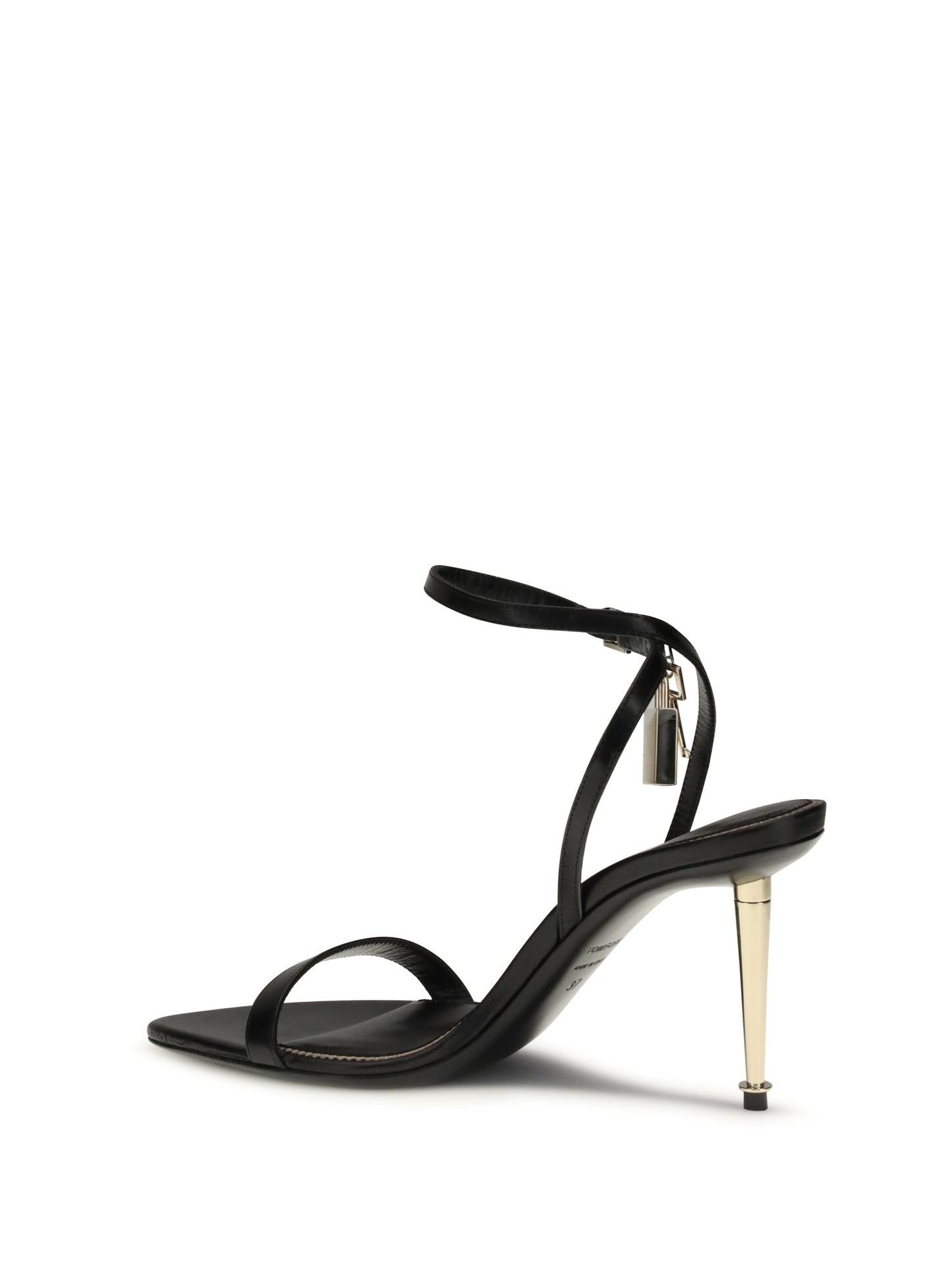 TOM FORD Shiny leather padlock pointy naked Sandal