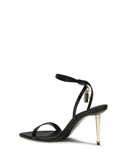 TOM FORD Shiny leather padlock pointy naked Sandal