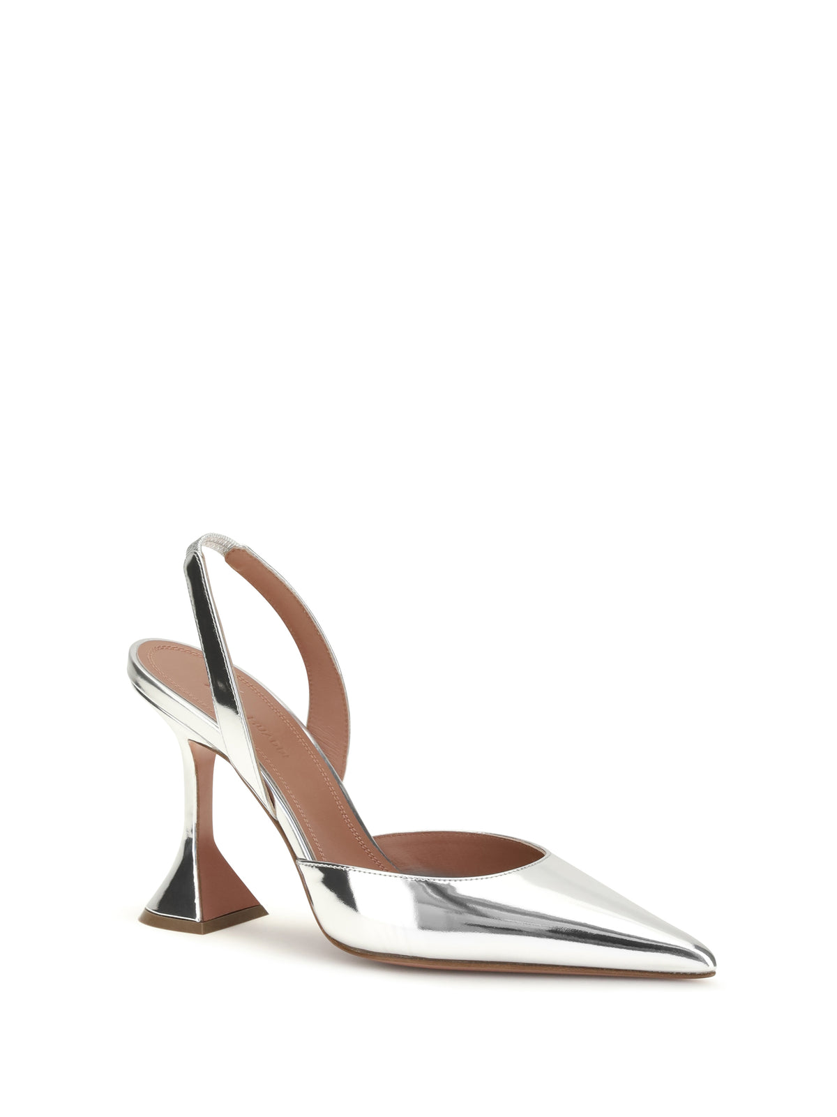 Amina Muaddi Holli mirror-finish Slingback Pumps - Silver Mirror