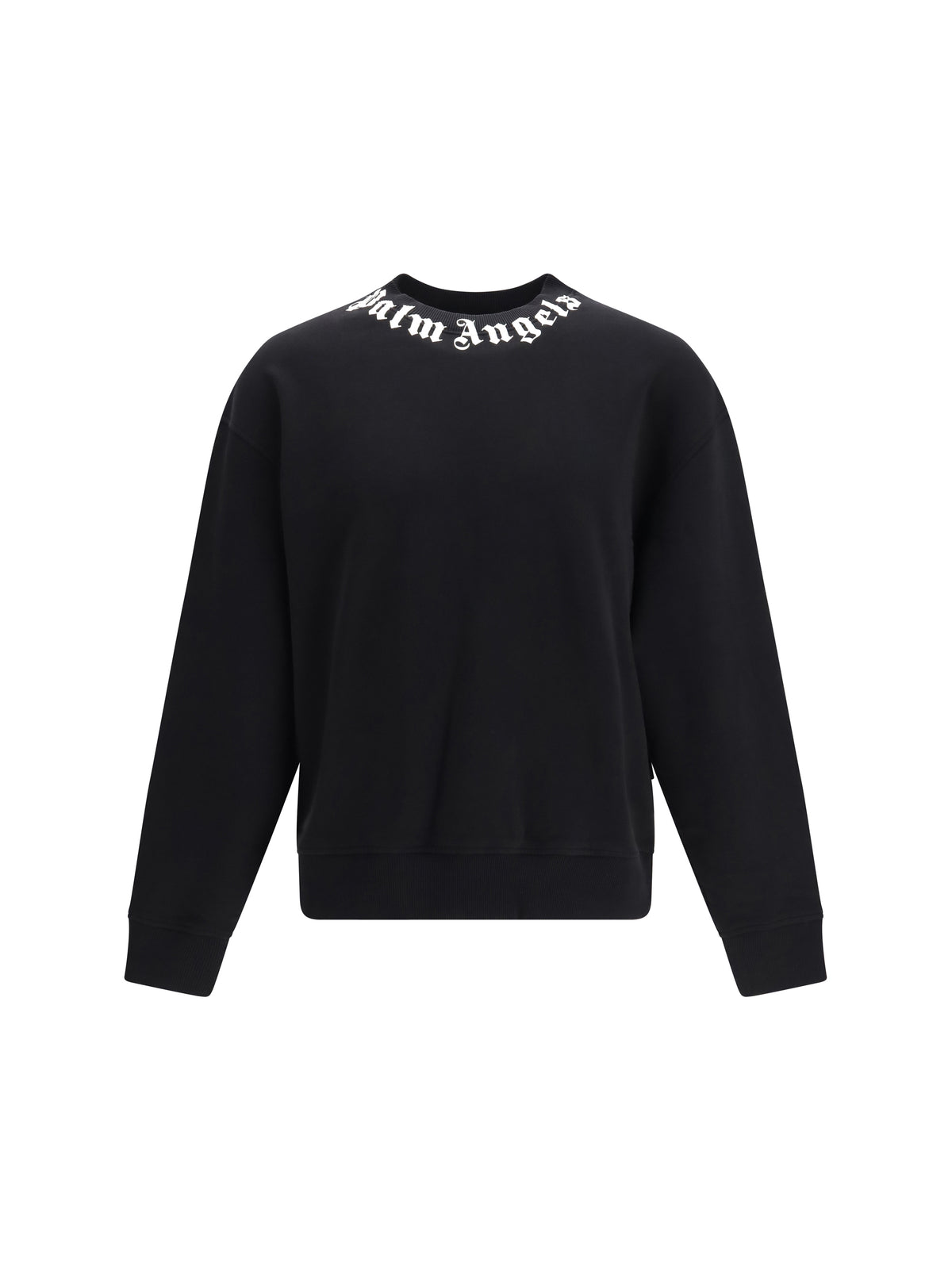 Palm Angels Cotton crewneck Sweatshirt with logo - Black-Off White