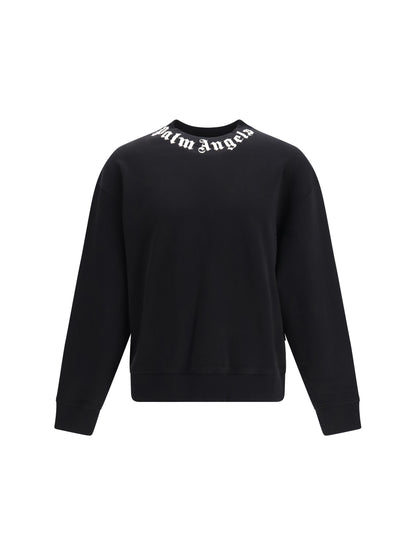 Palm Angels Cotton crewneck Sweatshirt with logo - Black-Off White