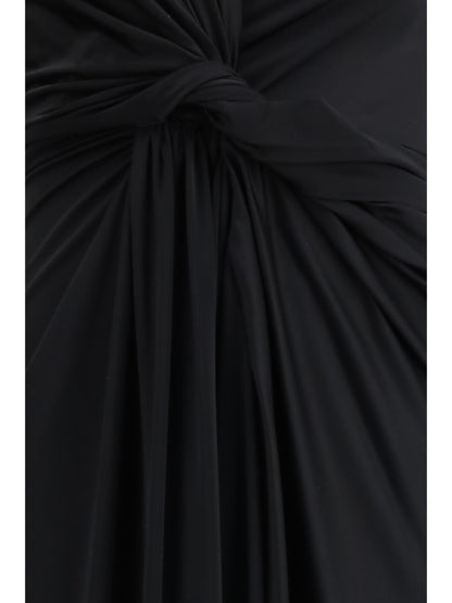 Balenciaga Draped midi Dress - Black