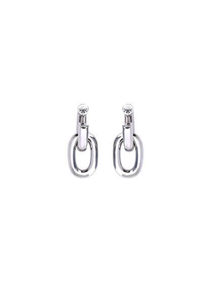 Rabanne Double XL Link Earrings - Silver