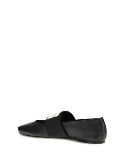 GIVENCHY Leather Sliced Square Ballerinas