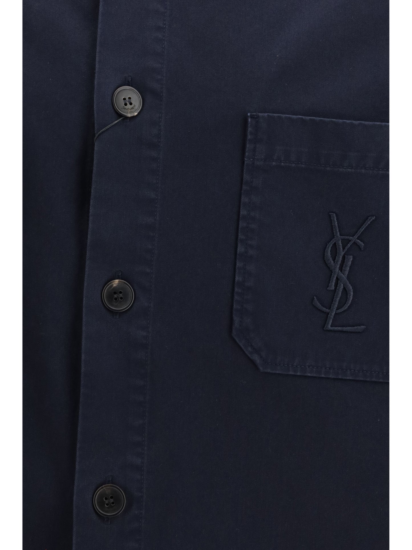 SAINT LAURENT Cassandre Overshirt in gabardine with logo
