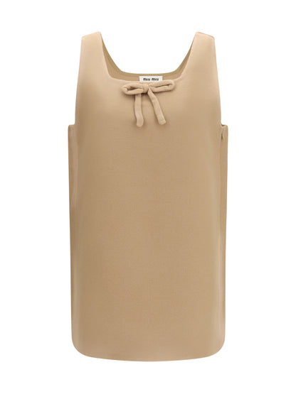 Miu Miu Waxed double wool Dress - Hazelnut