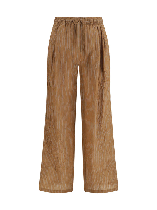 DOLCE & GABBANA Vanity Pants in striped froissé fabric