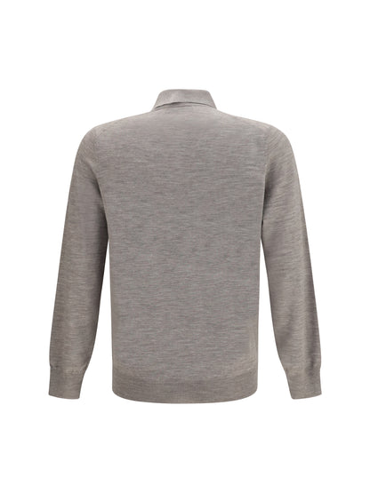 Brunello Cucinelli Virgin wool polo Sweater - Roccia+Nebbia