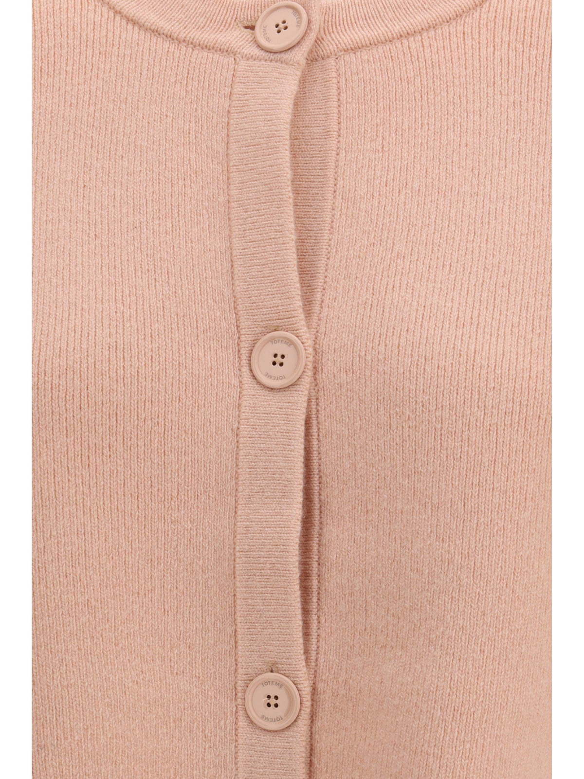 Toteme Cropped crewneck Cardigan with button fastening - Flamingo