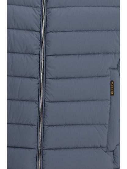 Moorer Calaf-S3 Quilted Gilet with boudin padding - Chambray