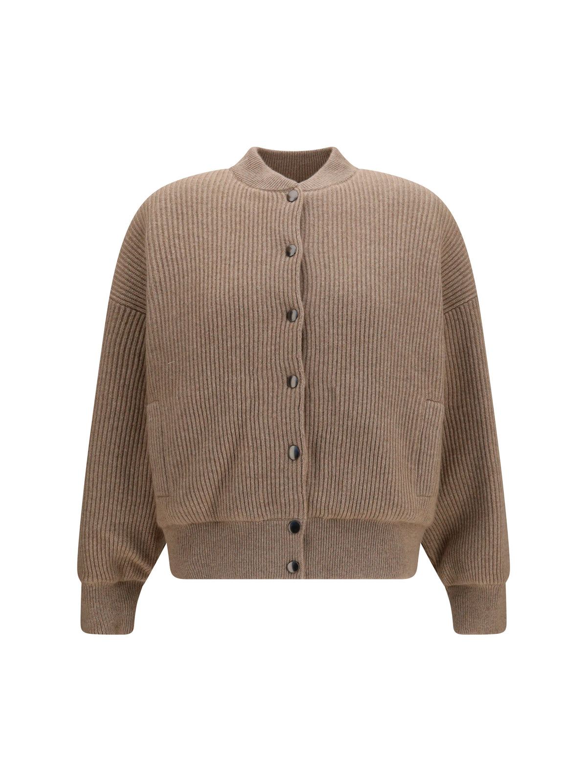 Brunello Cucinelli Ribbed cashmere Bomber - Brown