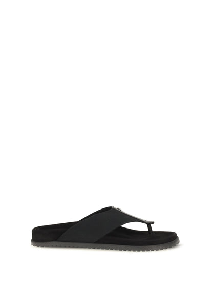 Dolce & Gabbana Logo thong Sandals - Black