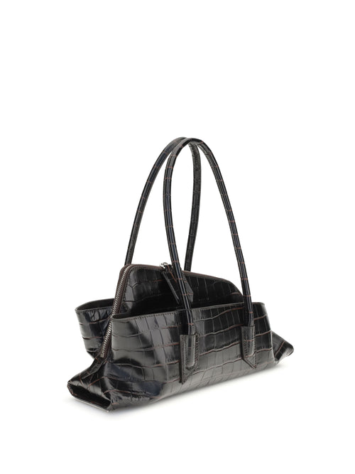 The Attico Small La Passeggiata Shoulder Bag - Coffee