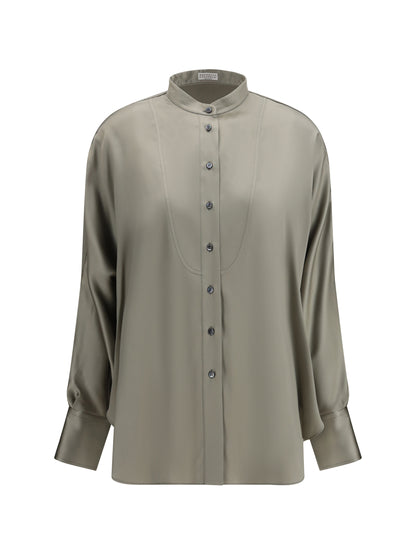 BRUNELLO CUCINELLI Silk Shirt with monili details